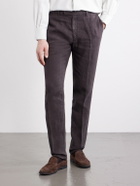 Boglioli - Straight-Leg Linen Suit Trousers - Brown