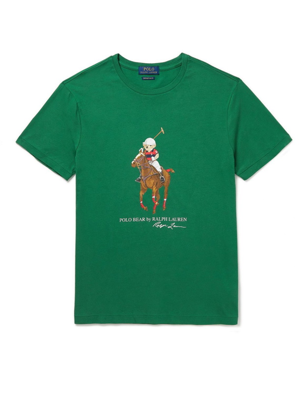 Photo: Polo Ralph Lauren - Slim-Fit Printed Cotton-Jersey T-Shirt - Green
