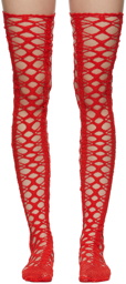 Yohji Yamamoto Orange Lace Long Socks