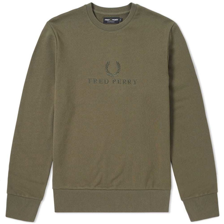 Photo: Fred Perry Tonal Embroidered Sweat Green