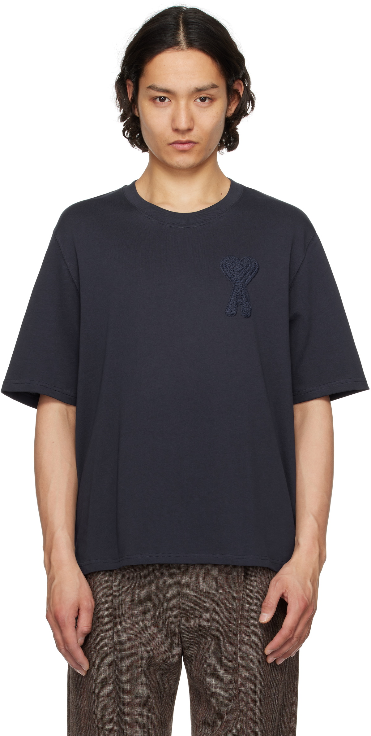 AMI Paris Black Ami De Cœur Long Sleeve T-Shirt AMI AMI Paris Black Ami De Cœur Long Sleeve T-Shirt AMI