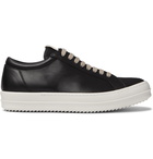 Rick Owens - Grosgrain-Trimmed Leather Sneakers - Black