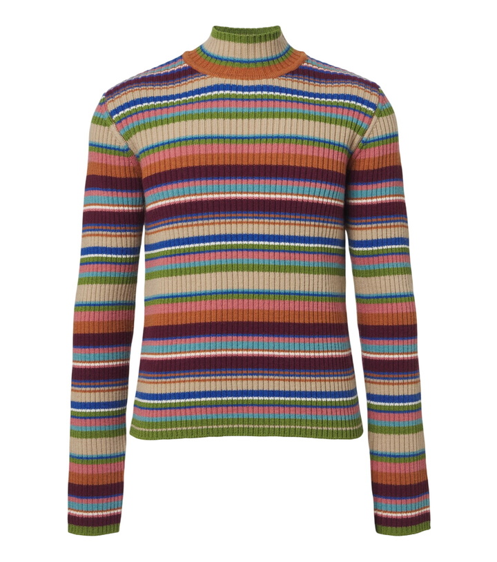 Photo: Dries Van Noten Ribbed-knit striped wool sweater