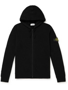 Stone Island - Logo-Appliquéd Wool-Blend Zip-Up Hoodie - Black