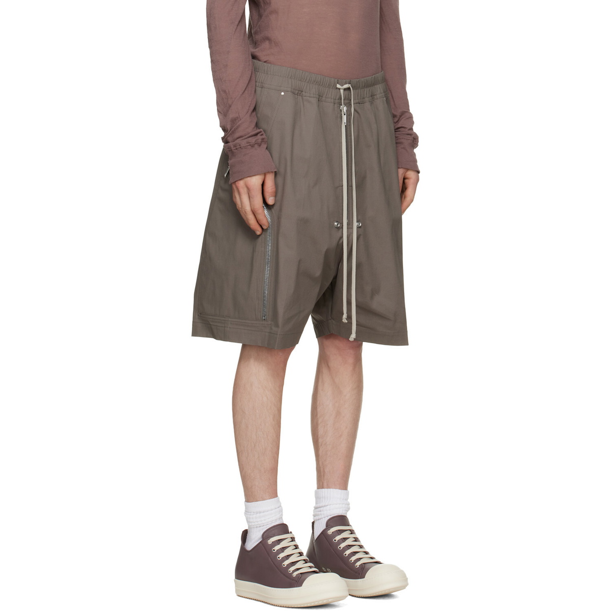 Rick Owens Gray Tower Heizer Cargo Shorts