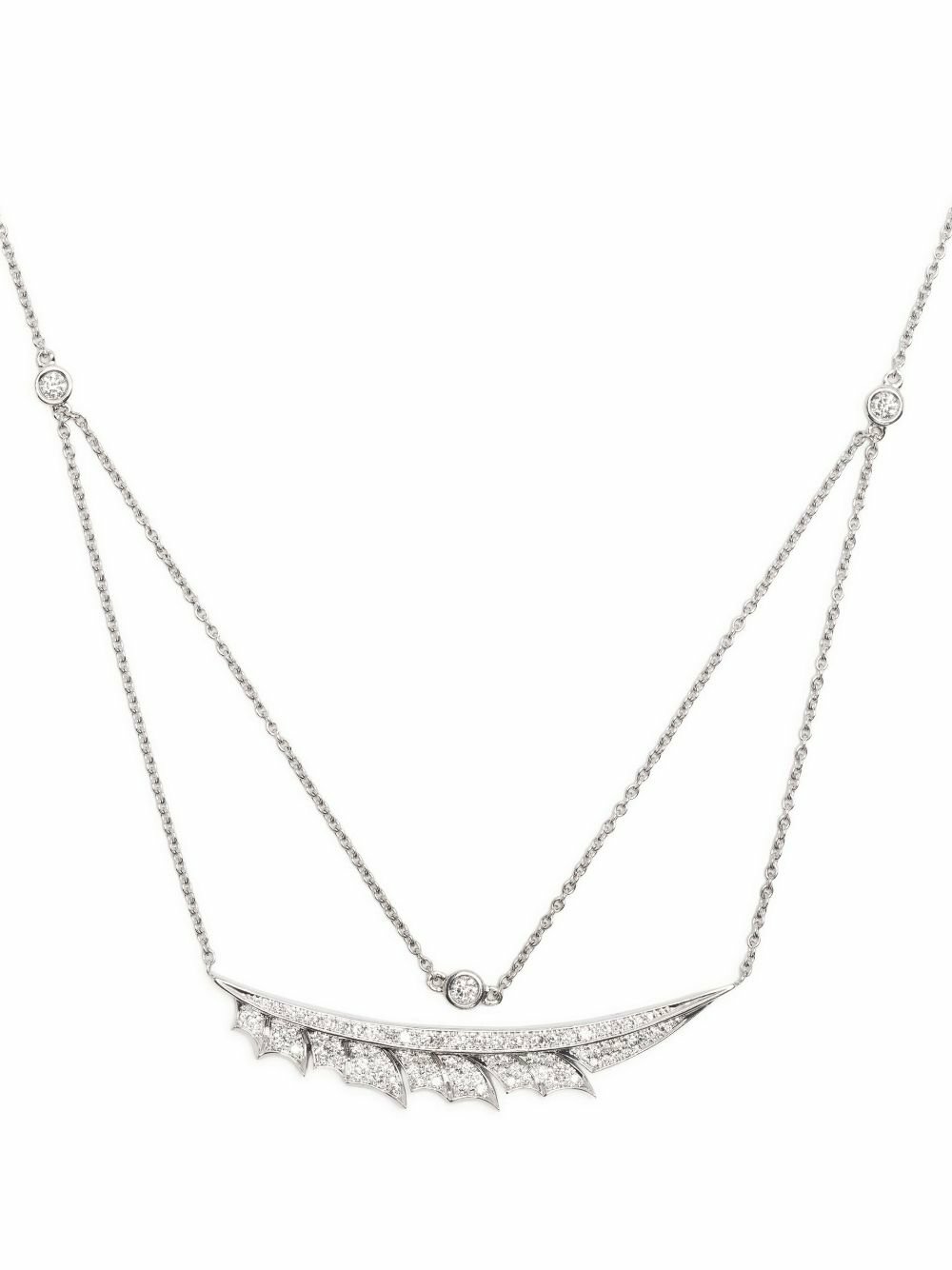 Stephen Webster 18K White Gold Feather Diamond Necklace