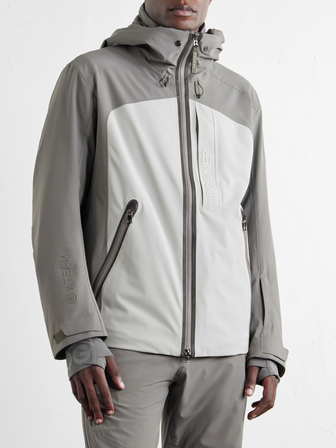 BOGNER - Fenno-T Hooded Logo-Embossed Stretch-Twill Padded Ski Jacket - Gray