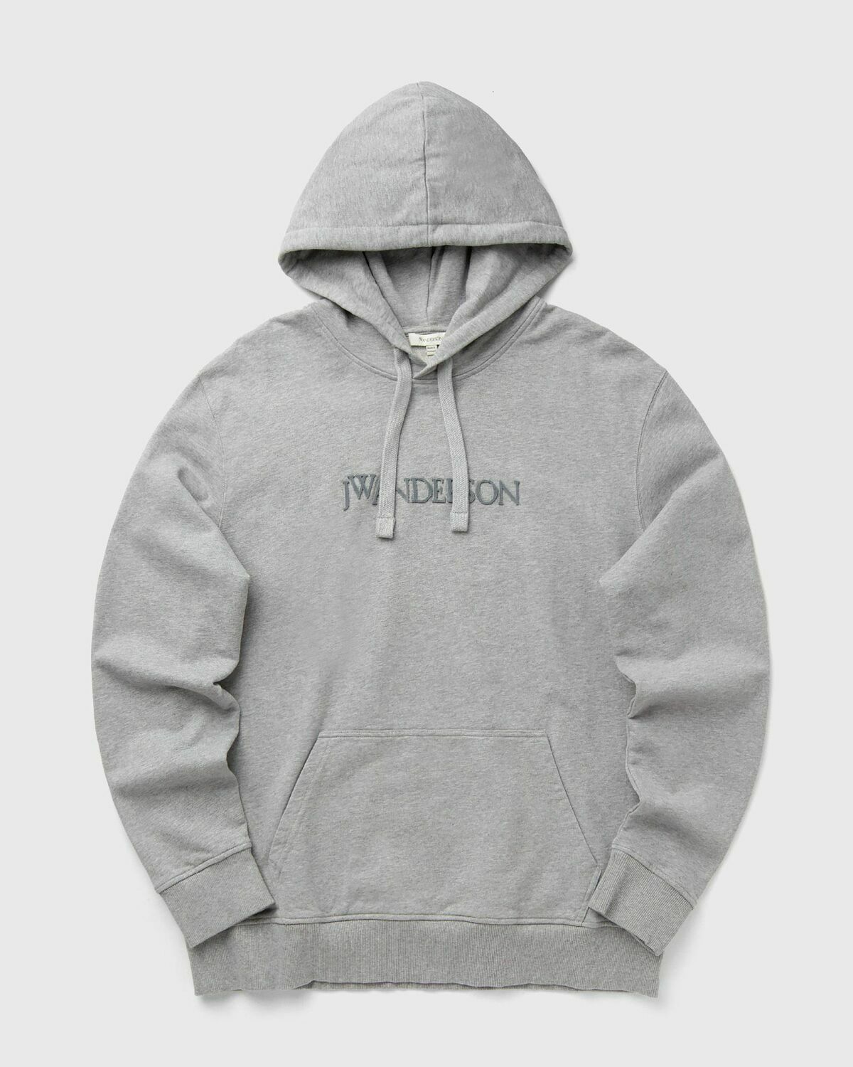 JW Anderson LOGO EMBROIDERY HOODIE Grey Mens Hoody