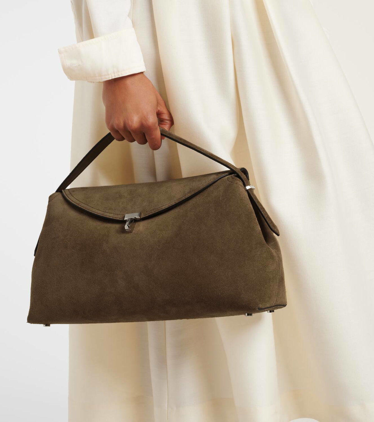 Toteme T-Lock suede tote bag
