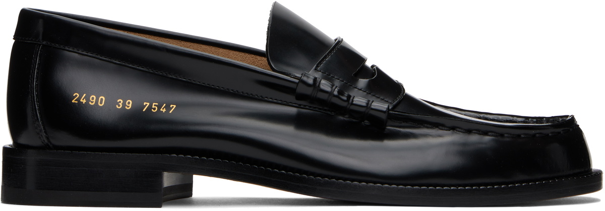 Common Projects Black Polished Leather Loafers