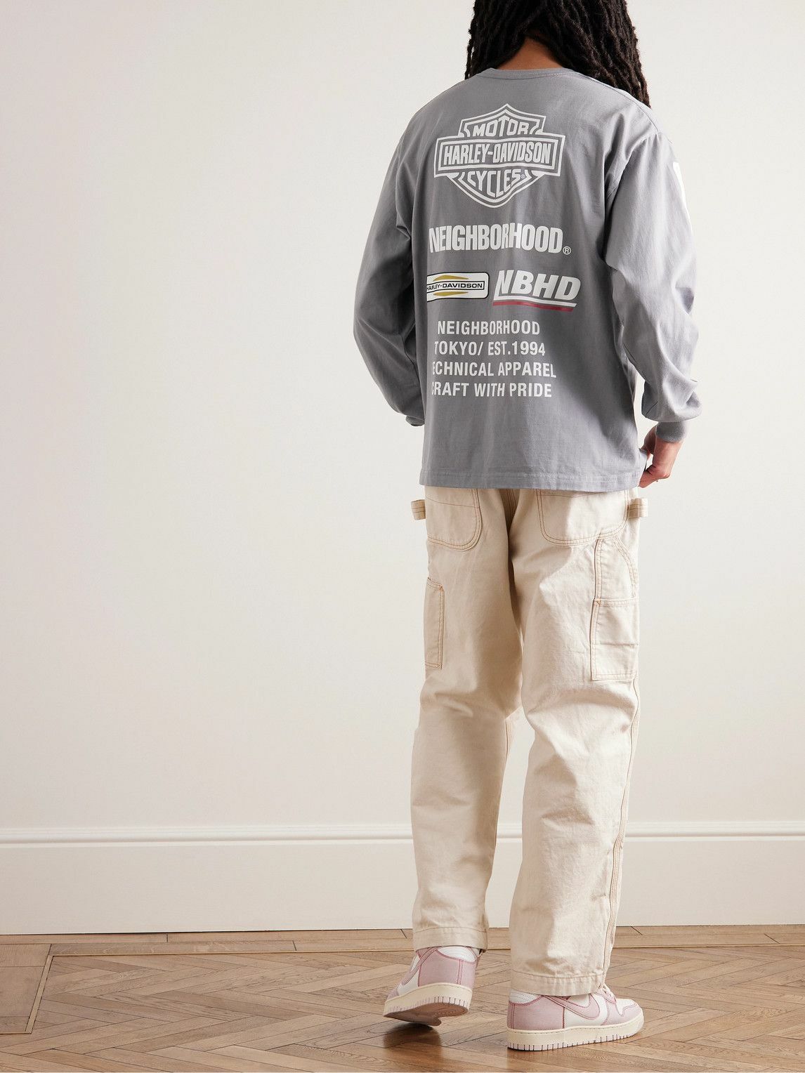 Neighborhood - Harley Davidson Printed Cotton-Jersey T-Shirt
