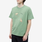 Bode Men's Tiny Zoo T-Shirt in Ivy