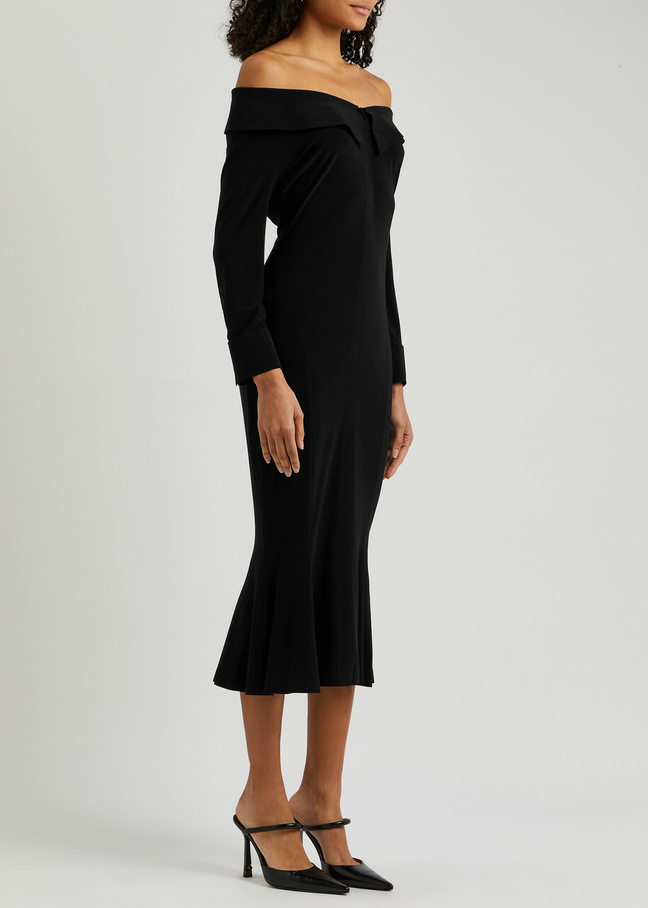 blue womens midi dress Living It Light Blue Abstract Midi Dress Large