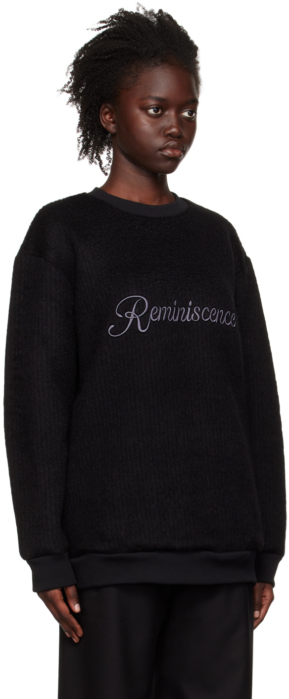 J KOO Black Embroidered Sweatshirt