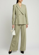 Harris Wharf London Wide-leg Trousers Sage