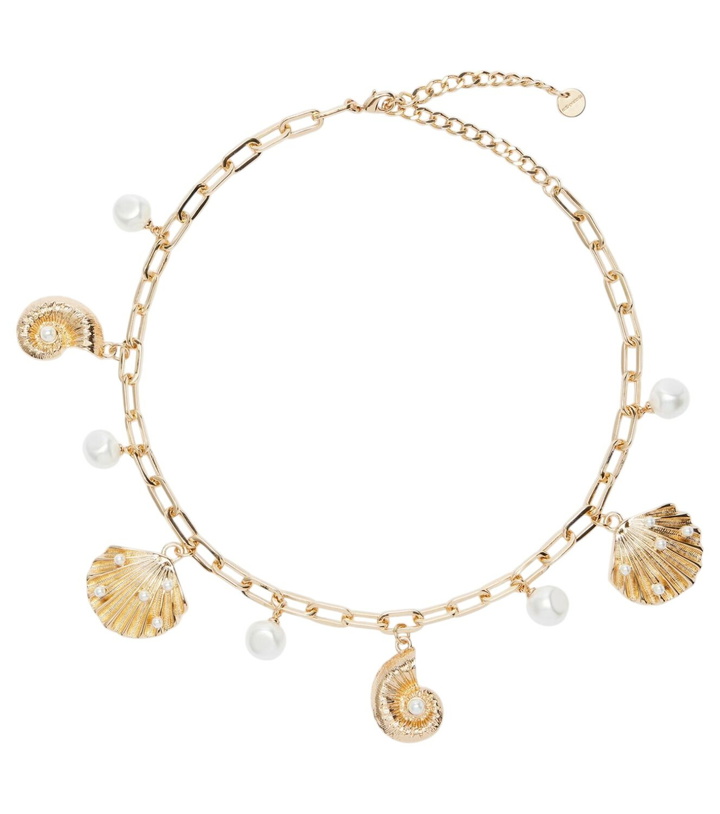 Photo: Self-Portrait Embellished 18kt gold-plated necklace
