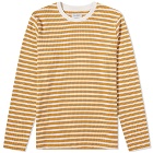 Oliver Spencer Men's Long Sleeve Striped T-Shirt in Ochre/Cream