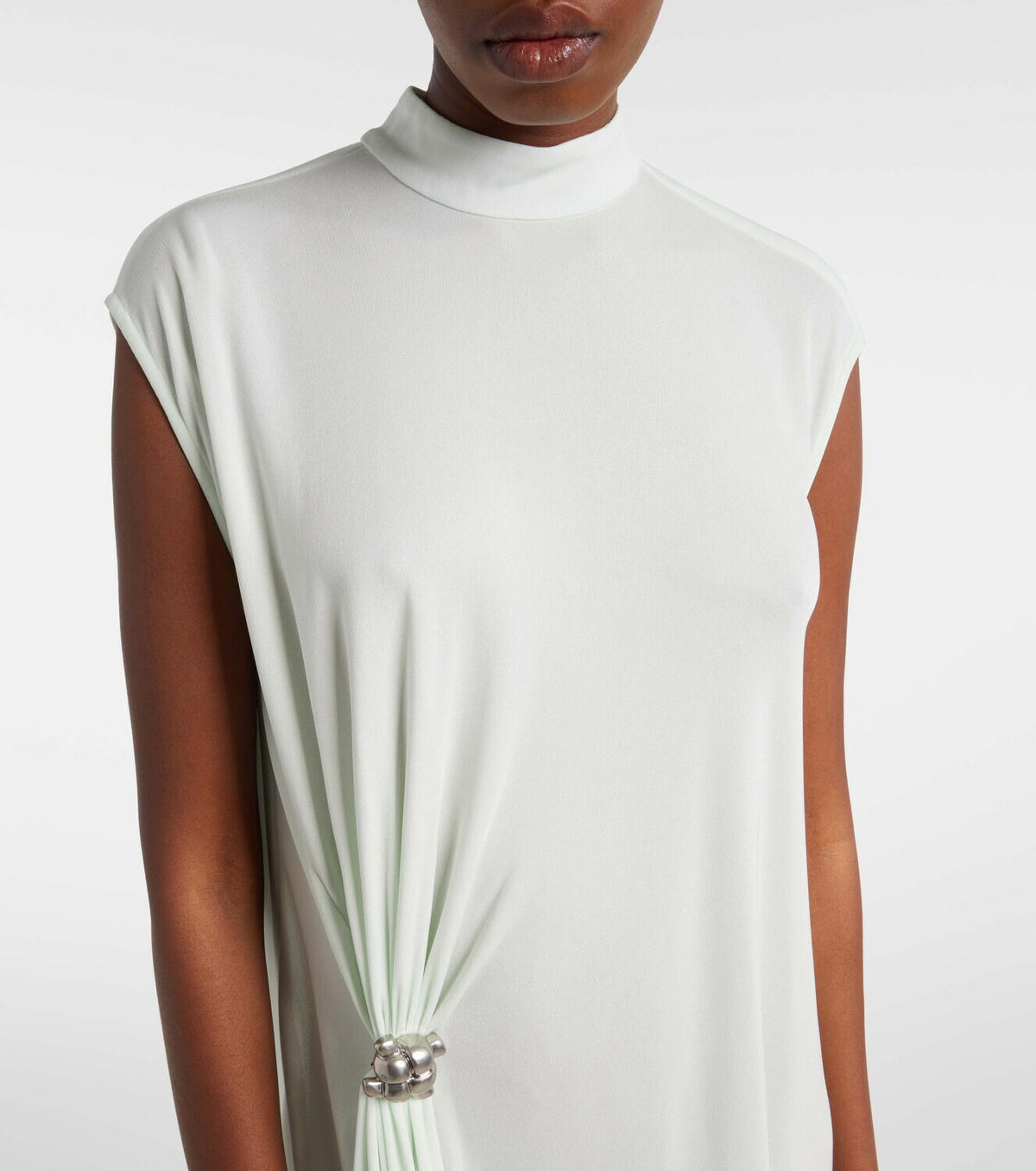 Bottega Veneta Knot gathered crêpe jersey midi dress