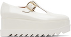 Stella McCartney White Elyse T-Bar Platform Mary Jane Derbys