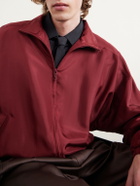 SAINT LAURENT - Silk-Habotai Blouson Jacket - Red
