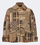 RRL Patchwork wool, linen, and silk cardigan