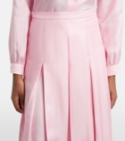 Gucci Pleated silk twill midi skirt