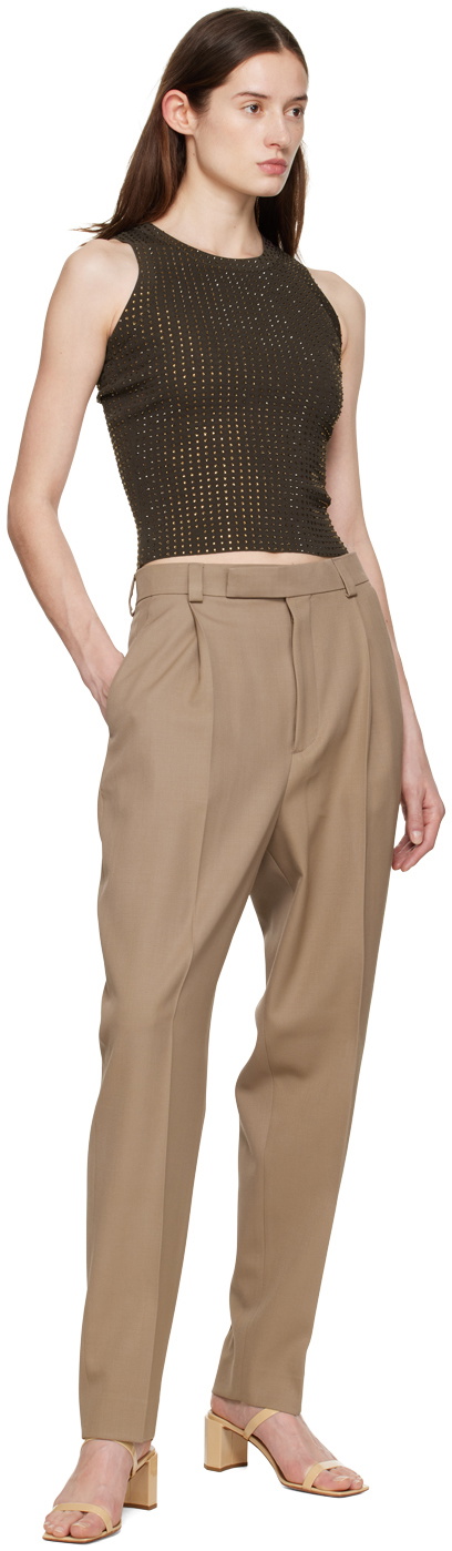 Teurn Studios SSENSE Exclusive Beige Pleated Trousers