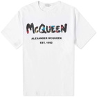 Alexander McQueen Men's Grafitti Logo T-Shirt in White/Mix
