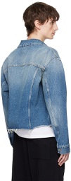 MM6 Maison Margiela Blue Cropped Denim Jacket