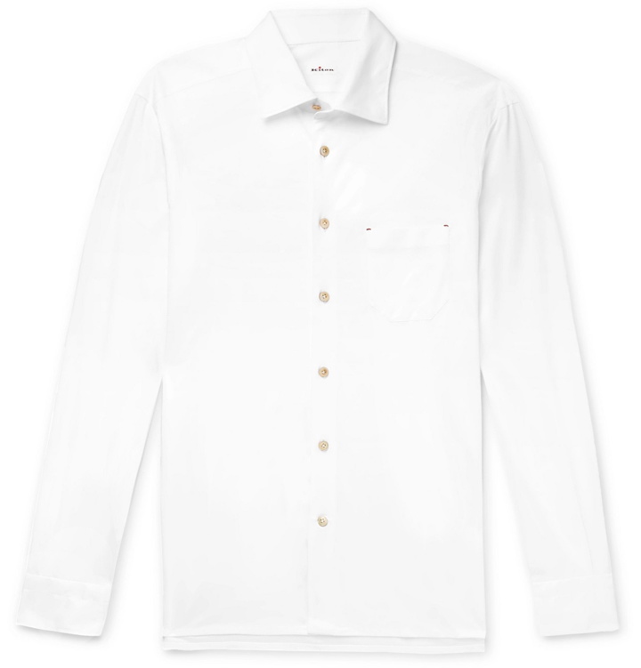 Photo: Kiton - Slim-Fit Cotton-Jersey Shirt - White
