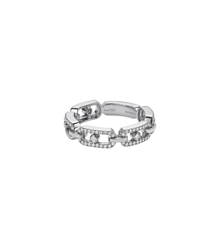 Photo: Messika Move Link 18kt white gold ring with diamonds