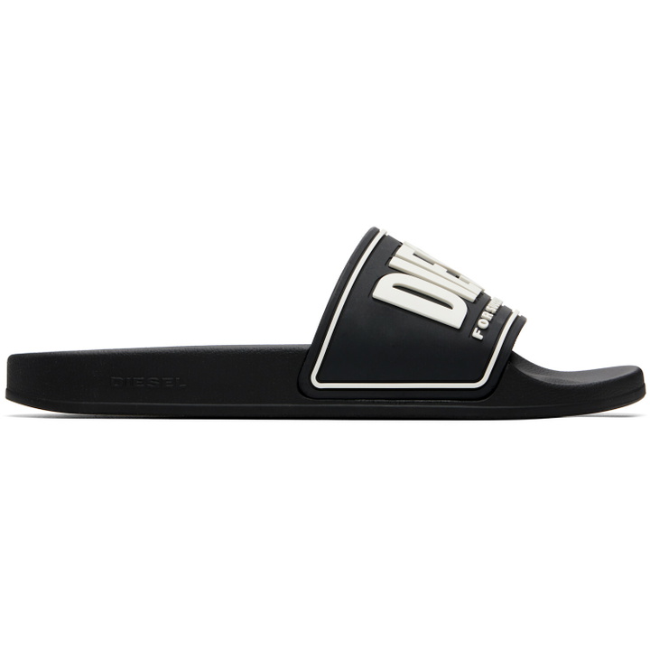 Photo: Diesel Black 3D Logo Sa-Mayemi-Pool Slides