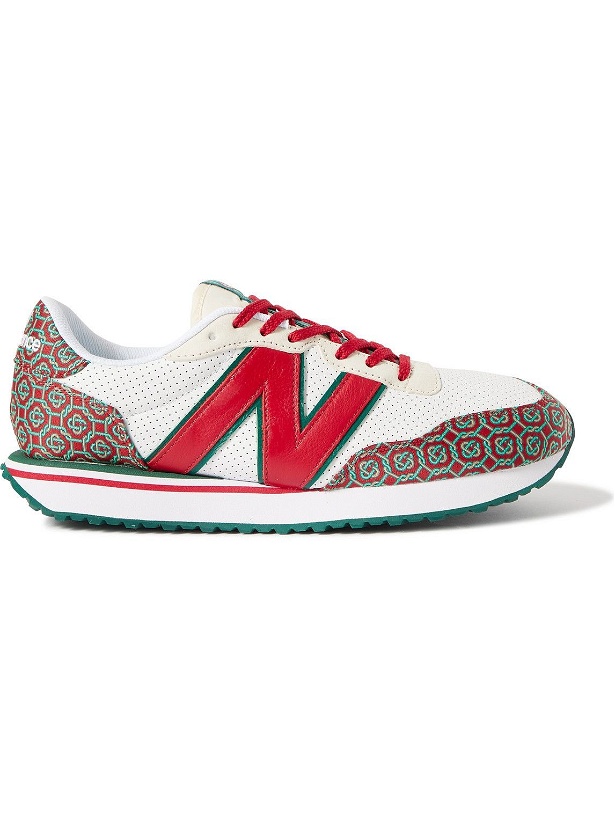 Photo: New Balance - Casablanca 237 Suede-Trimmed Logo-Jacquard and Leather Sneakers - White