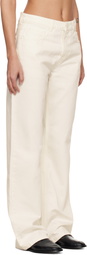 AMI Paris Off-White Cotton Large Fit Jeans