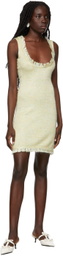 Gauntlett Cheng SSENSE Exclusive Yellow Knit Bubble Fringe Short Dress