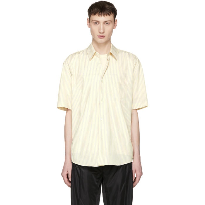 Photo: Our Legacy Yellow Short Sleeve Stripe Initial Shirt 