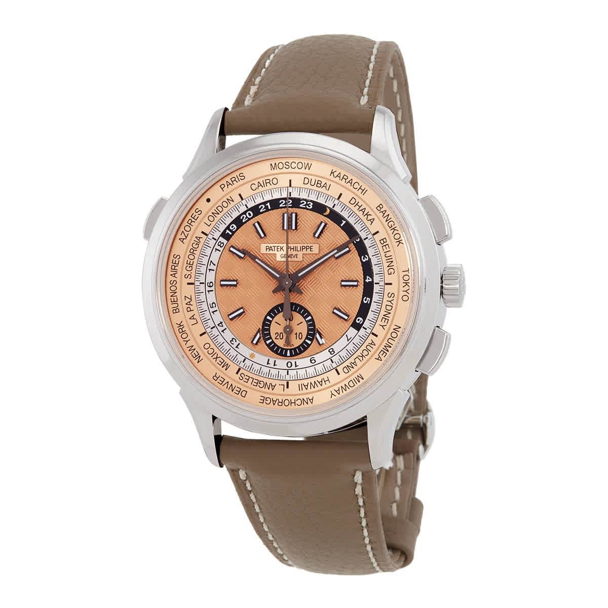 Patek Philippe Complications World Time Automatic Rose Dial Mens Watch 5935A-001