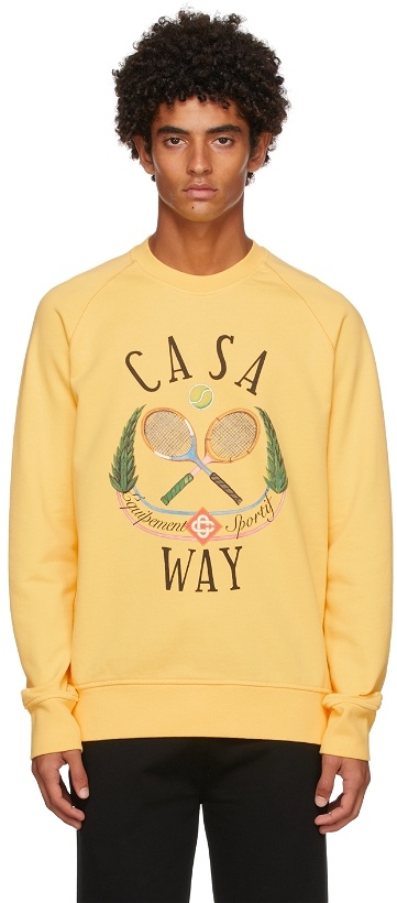 Photo: Casablanca Yellow Casa Way Tennis Club Sweatshirt