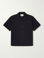 Corridor - Convertible-Collar Cotton-Hopsack Shirt - Black