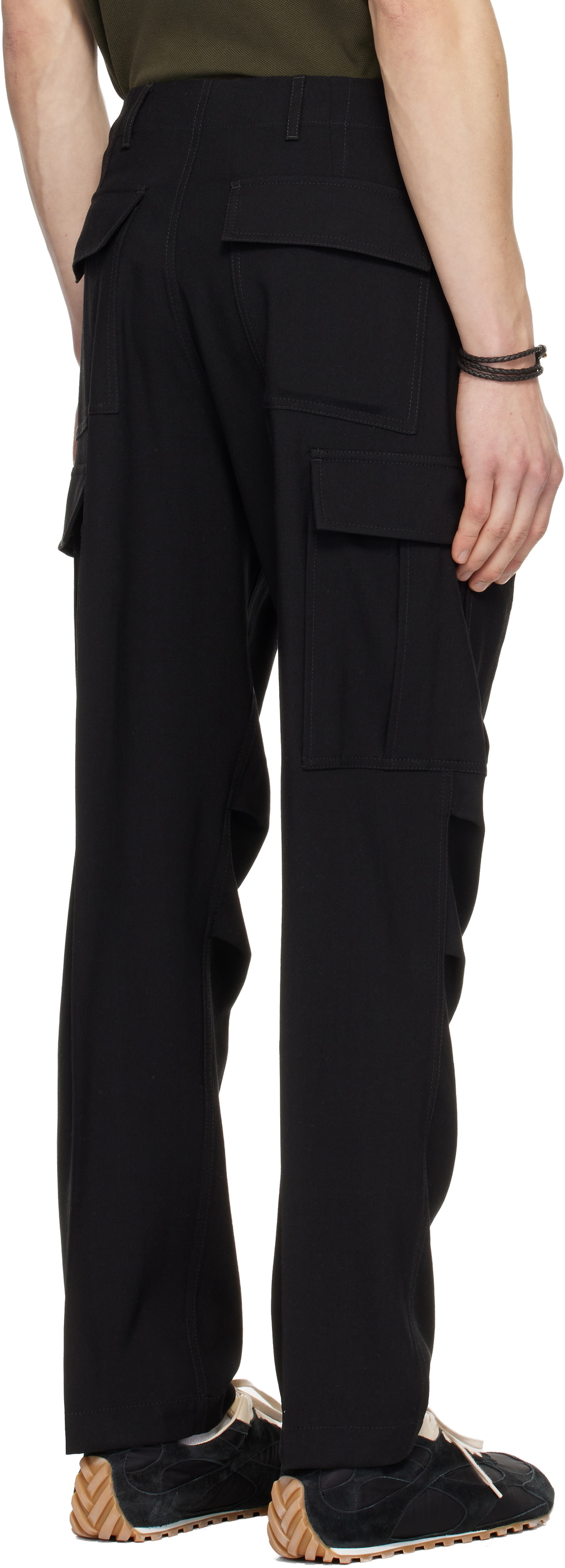 TOM FORD Black Wool Cashmere Cargo Pants
