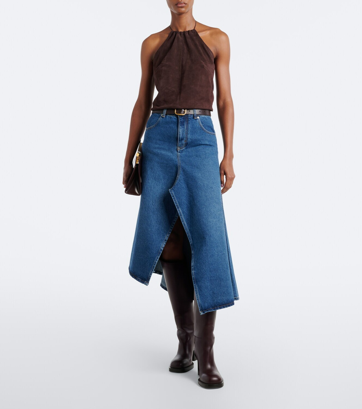 Stouls Rosie halterneck suede top