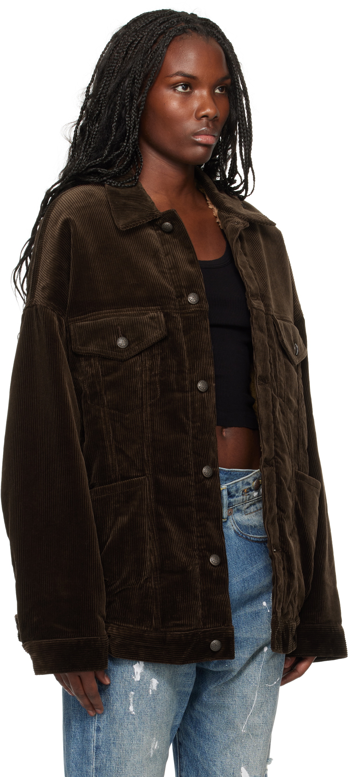 R13 Brown Lacey Trucker Jacket R13