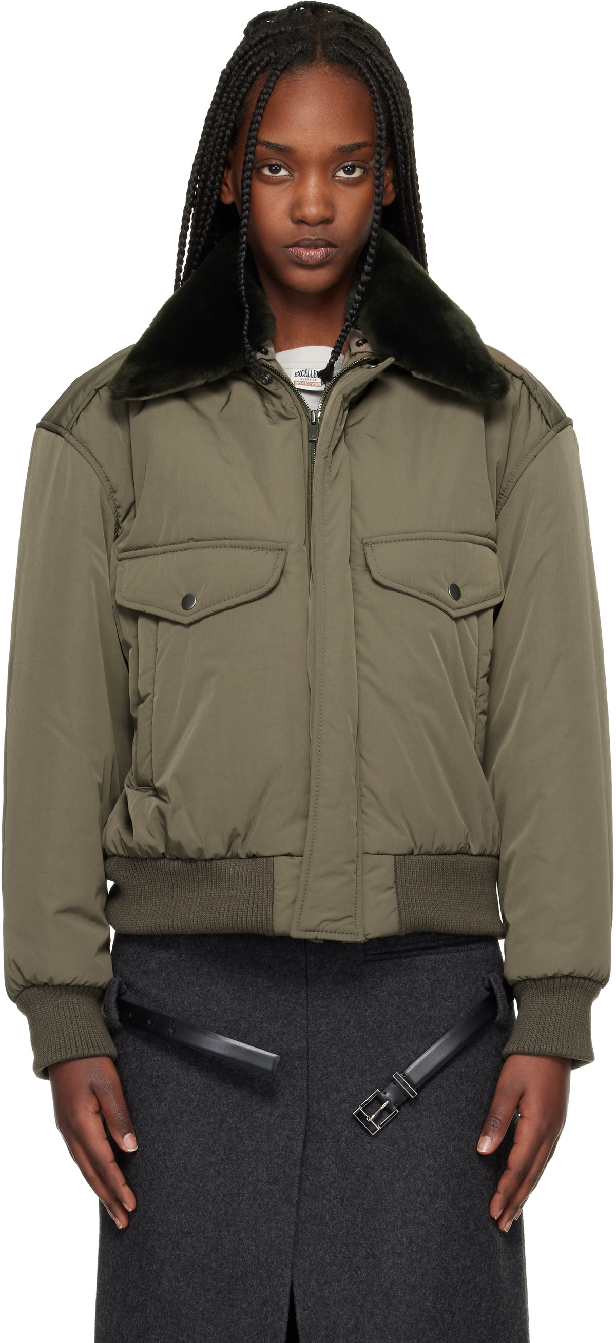 Commission Khaki Midtown Nylon Bomber Jacket