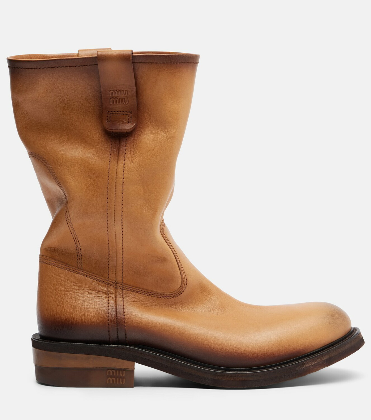 Miu Miu Foule leather ankle boots