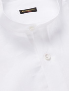 RUBINACCI - Grandad-Collar Linen Half-Placket Shirt - White