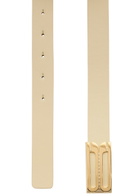 Victoria Beckham Frame Grained Leather Belt Ivory