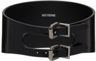 We11done Black Wide Double Buckle Choker