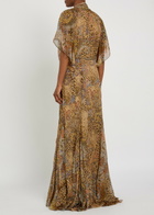 Etro Leopard-print Silk Maxi Dress Brown