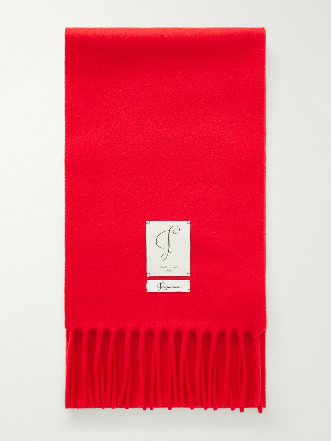 Jacquemus - Cavallo Logo-Appliquéd Fringed Virgin Wool-Felt Scarf - Red