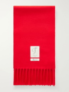 Jacquemus - Cavallo Logo-Appliquéd Fringed Virgin Wool-Felt Scarf - Red